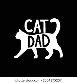 Cat dad silhouette typography t shirt design.