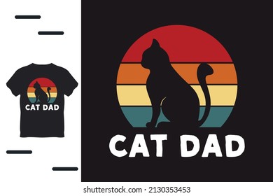 Cat dad t shirt design