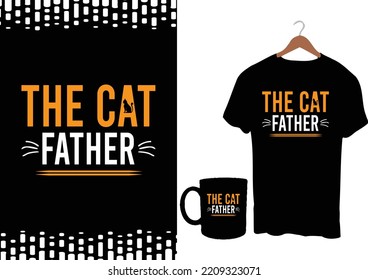 Cat Dad T-shirt Design Graphic Template