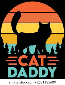 Plantilla de impresión de camisetas del Día del Padre de Cat Daddy