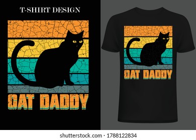 cat daddy retro t-shirt design. vintage t-shirt design cat vintage t-shirt design.