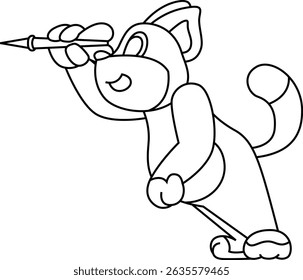 Gato Dardos dardo animal vetor ilustração de arte gráfica