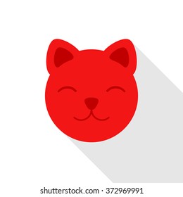 Cat Day in Japan icon. Vector flat illustration.