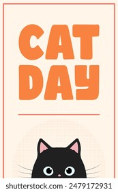 Cat day poster. International cat day cover