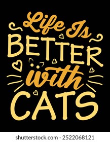 Cat Day Typography T-shirt Design