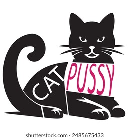 Cat Day Typography vector design