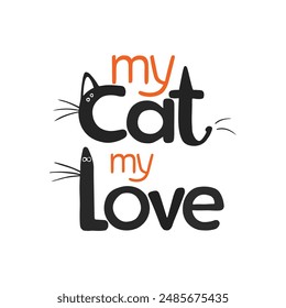 Cat Day Typography vector design