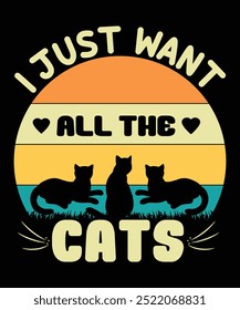 Cat day Vintage T-shirt Design