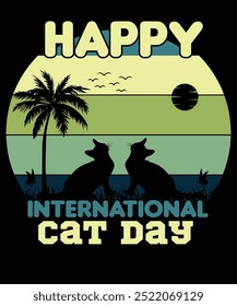 Cat day Vintage T-shirt Design