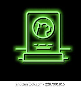 cat dead pet monument neon light sign vector. cat dead pet monument illustration