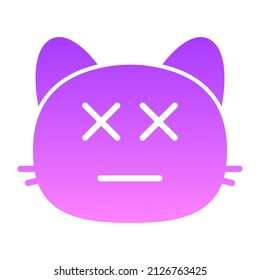 cat death Glyph Gradient icon design