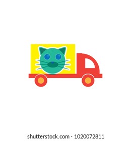 Cat Delivery Logo Icon Design