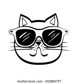 cat design. animal concept. flat illustration , vector