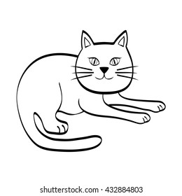 cat design. animal concept. flat illustration , vector