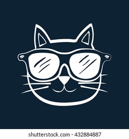 cat design. animal concept. flat illustration , vector
