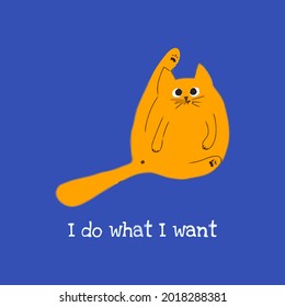 cat design i do what i want flowy art ank art op art design vector illustration for use in design and print poster canvas