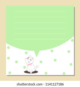 cat design element for notebook, diary, and other template. vector, illustration.