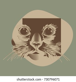 Cat Design Icon. Stylized vector image of the cat's muzzle.