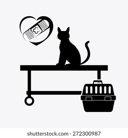 Cat design over white background, vector illustration.