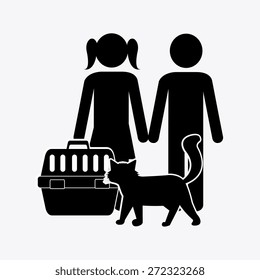 Cat design over white background, vector illustration.