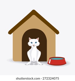 Cat design over white background, vector illustration.
