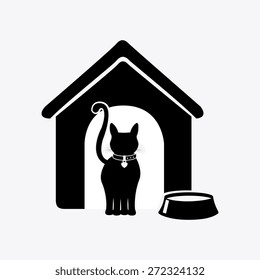 Cat design over white background, vector illustration.