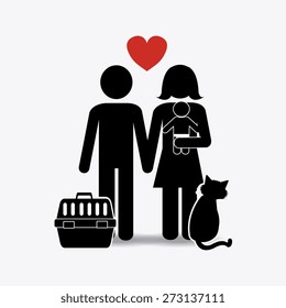 Cat design over white background, vector illustration.