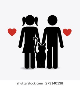 Cat design over white background, vector illustration.