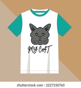 Cat design template for print t-shirt fashion