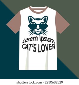 Cat design vector animal for t-shirt design.