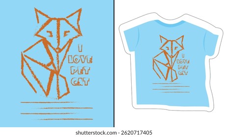 Cat design vector illustration ready for print on children t-shirt