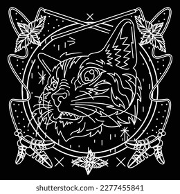cat designed to look elegant Has a modern strong style.art vector illuatrtion design