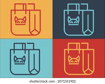 Cat Device Logo, Simple Flat Icon of cat,pet,home