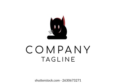 Cat devil logo design template