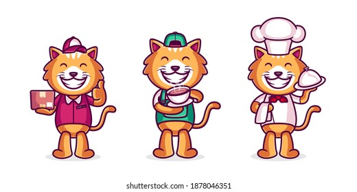 cat with different profession collection