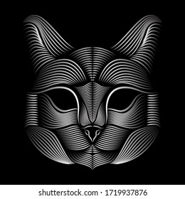 Cat digital line art illustration