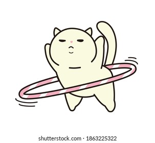 A Cat Do Hula Hoop. 