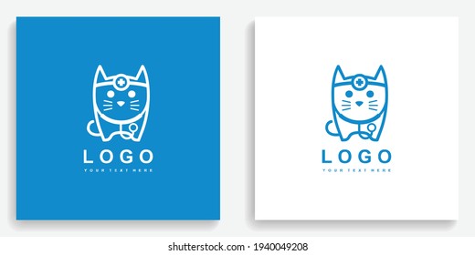 Cat Doctor Medical Animal Logo. Modern logo icon symbol template vector design