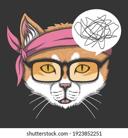 The cat doesn't understand vector illustration for your company or brand