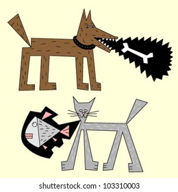 cat and dog