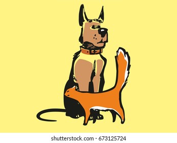 Cat and dog