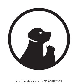 Cat and dog animal logo design 