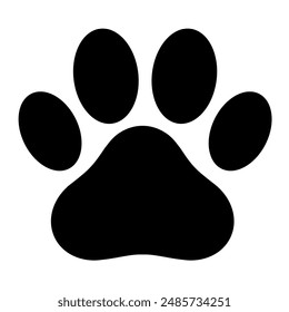 cat dog animal pet paw icon print. footprint silhouette logo. vector illustration.