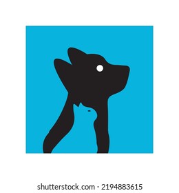 Cat and dog animal vector logo 