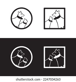 Cat and dog animal vector logo design . icon logo 