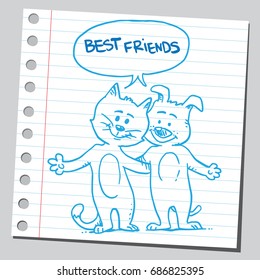 Cat and dog best friends