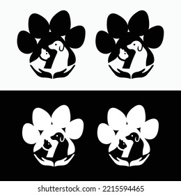 Cat and dog care logo design 