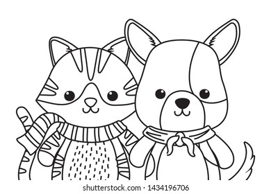 Cat and dog cartoon design