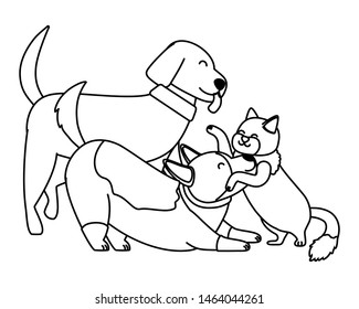 Cat and dog cartoon design