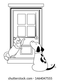 Cat and dog cartoon design